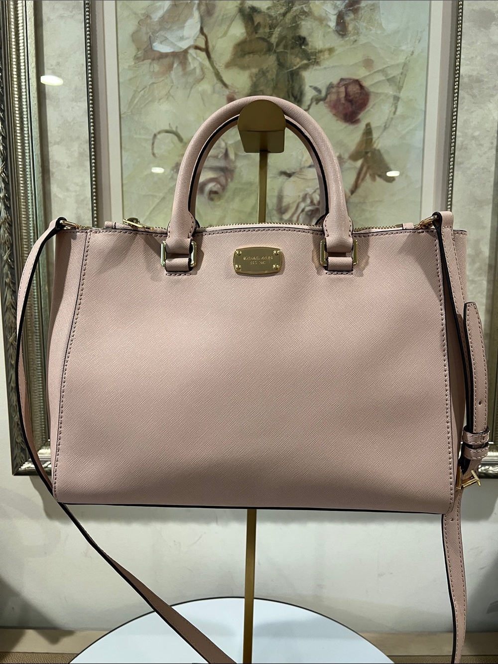 MICHAEL Michael Kors Blush Pink Ballet MD Satchel Crossbody NWT MSRP $328 - Picture 1 of 16